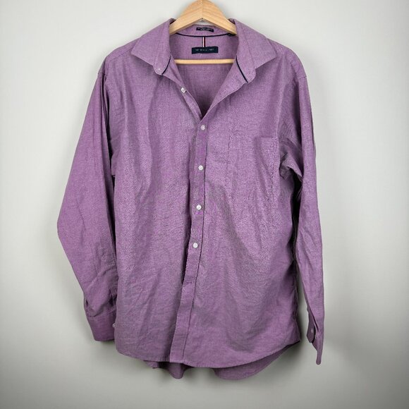 Tommy Hilfiger Men's Regular Fit THFlex Dress Shirt, Purple, Size XL - Picture 1 of 6